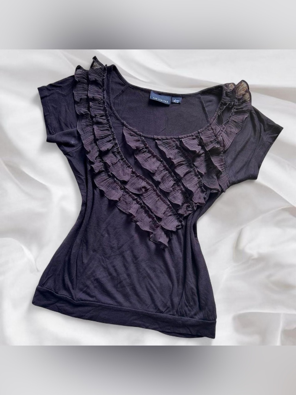 Y2K Brown Ruffle Fairy Top